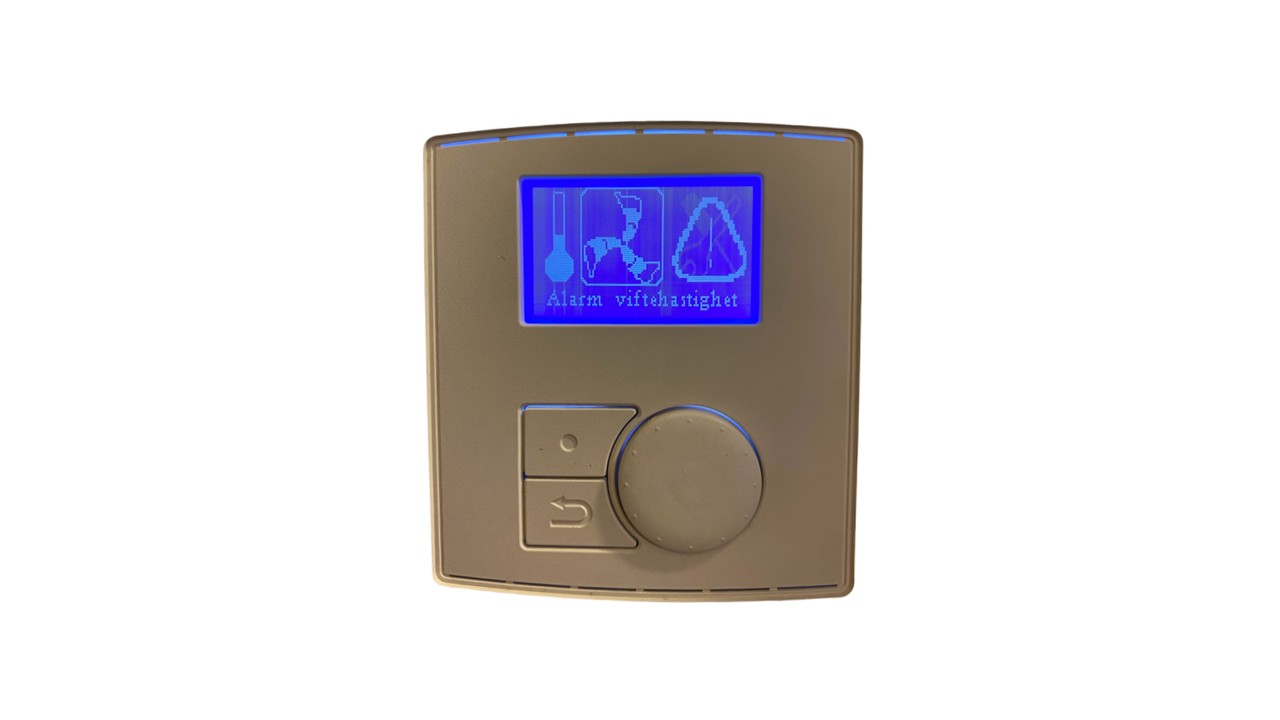 Alarm viftehastighet Systemair ventilasjonsaggregat